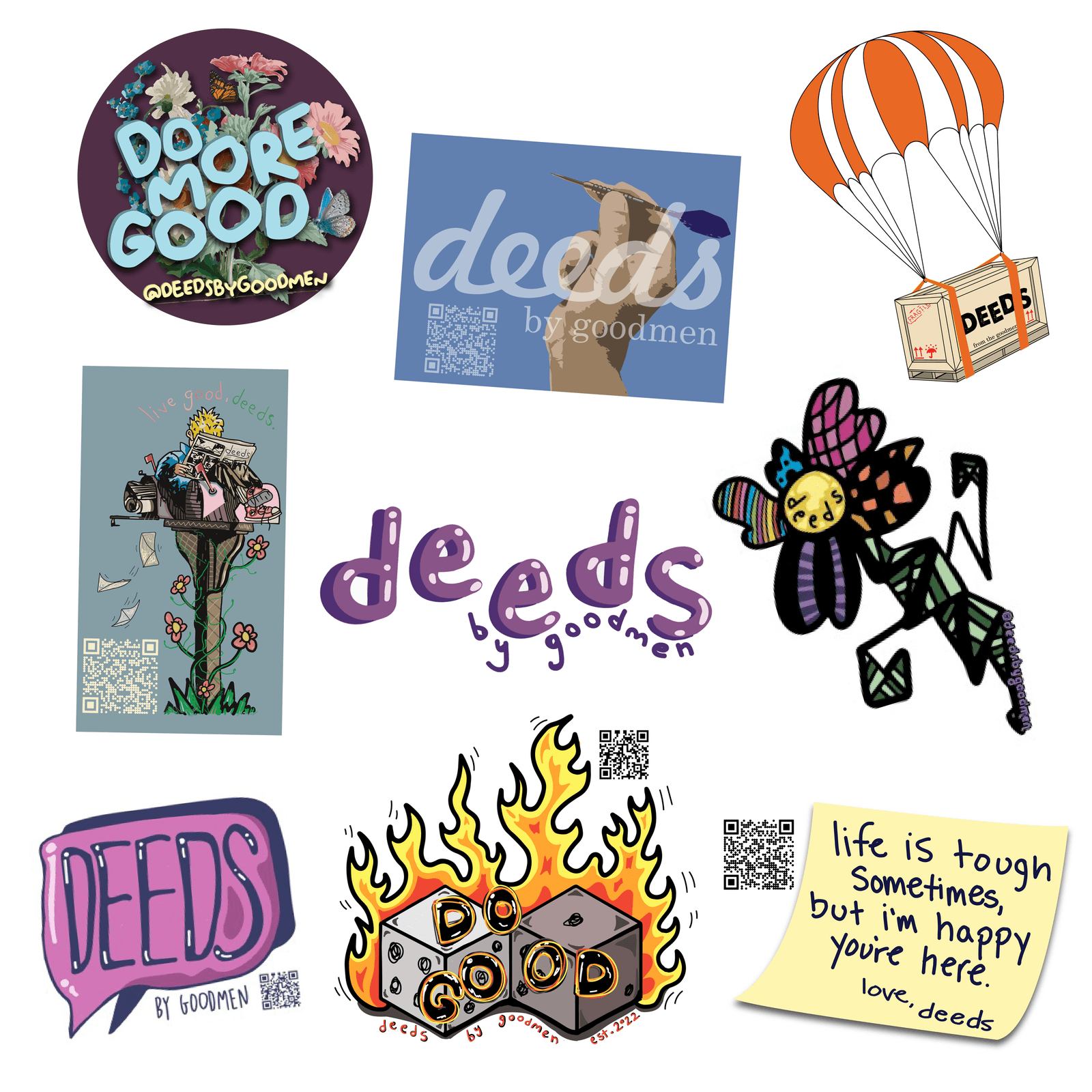 Sticker sheet drawn for a brand