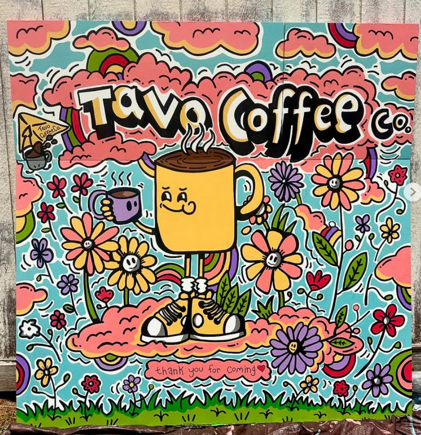 Coffee shop mural
