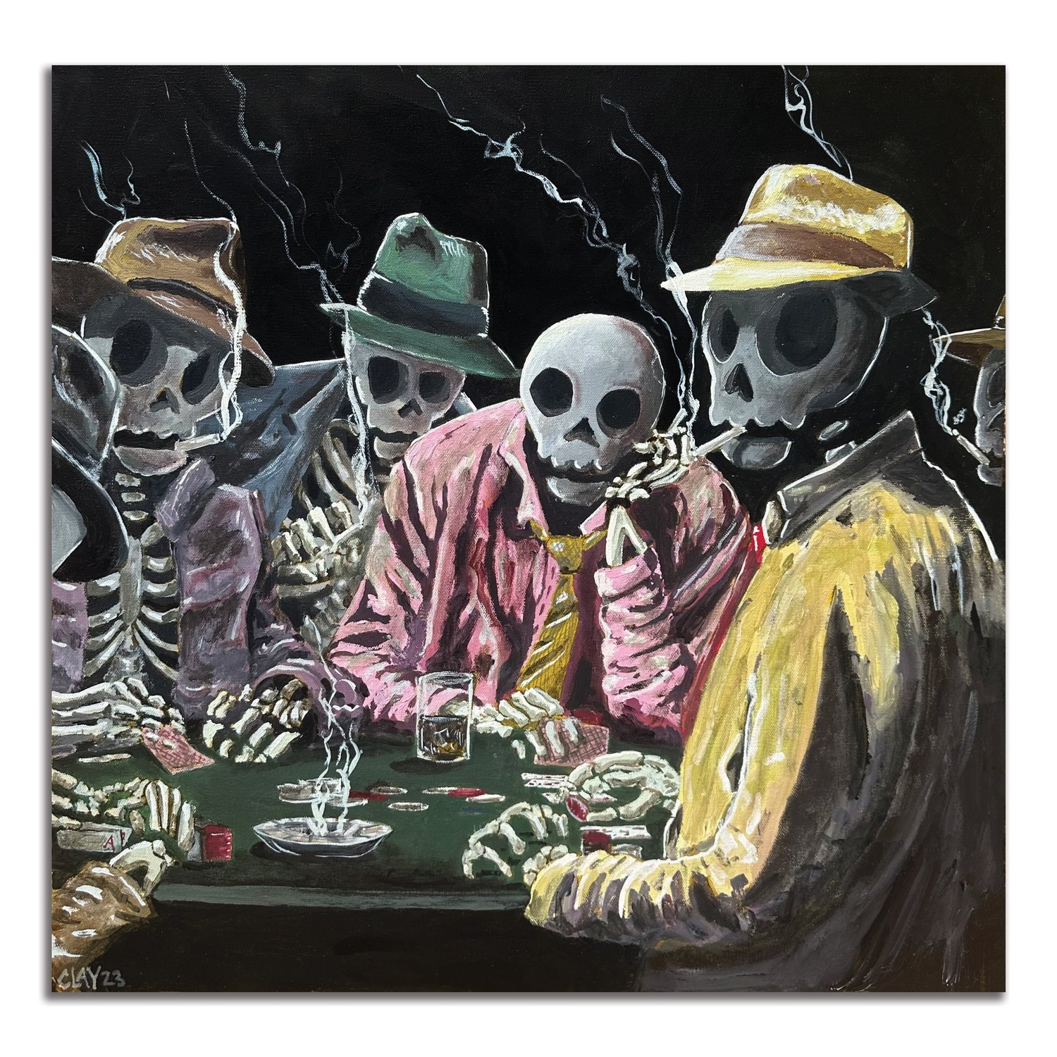 Painting of a card game