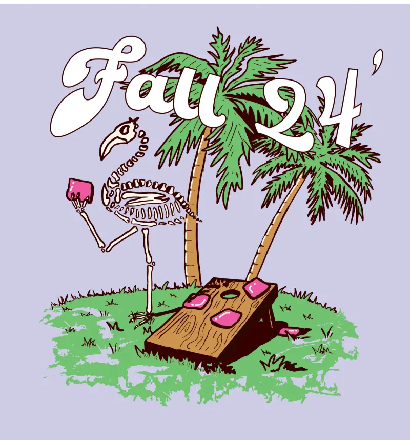 Flamingo cornhole tee design