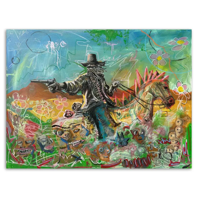 Painting of a gunslinger