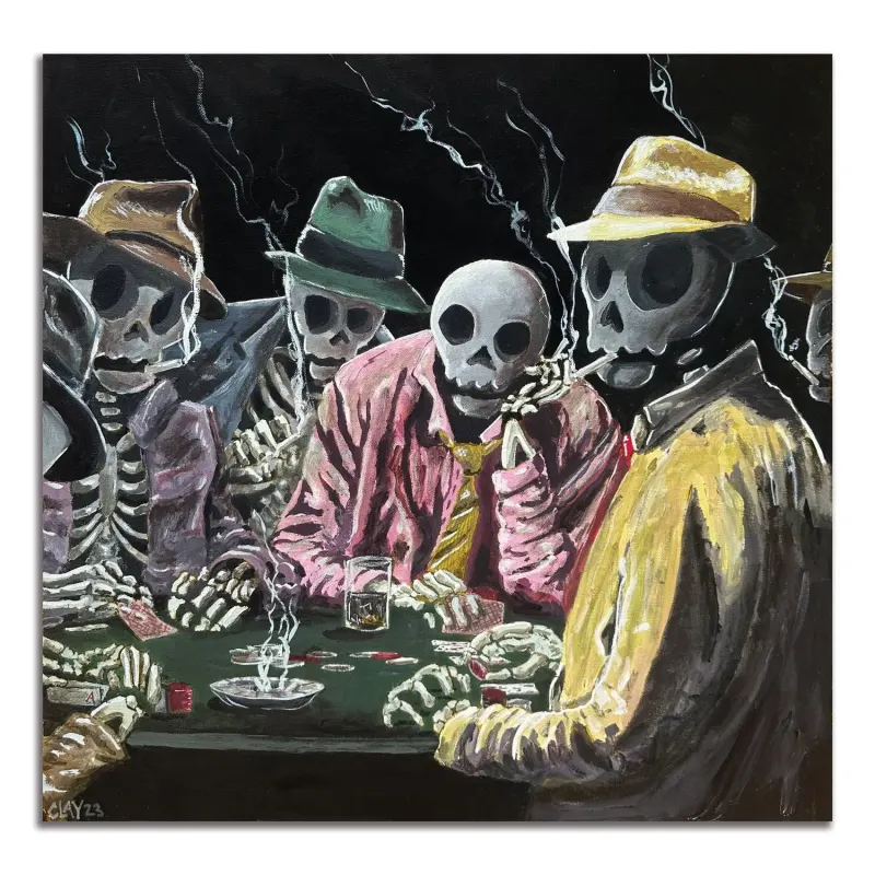 Painting of a card game
