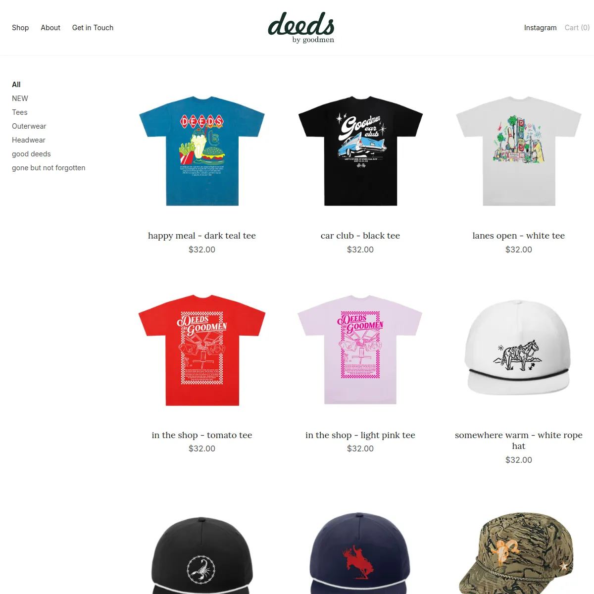 Deeds Store — live site preview
