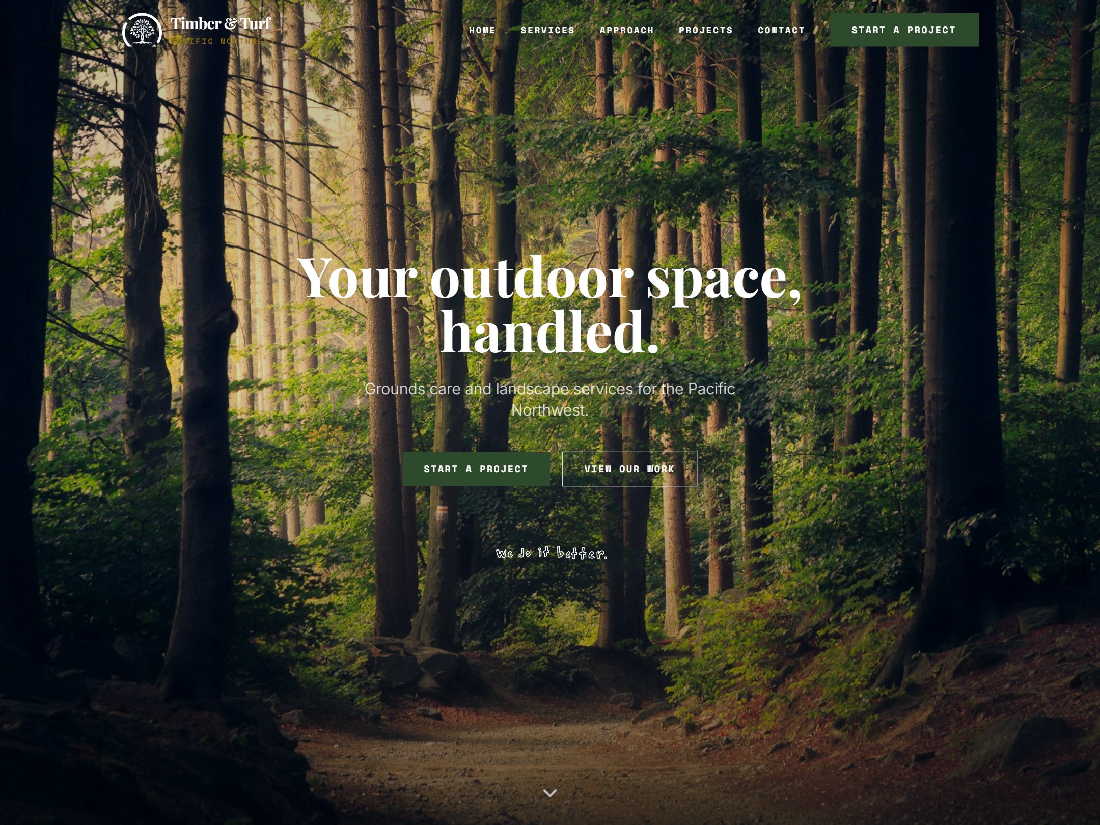 Timber & Turf — live site preview